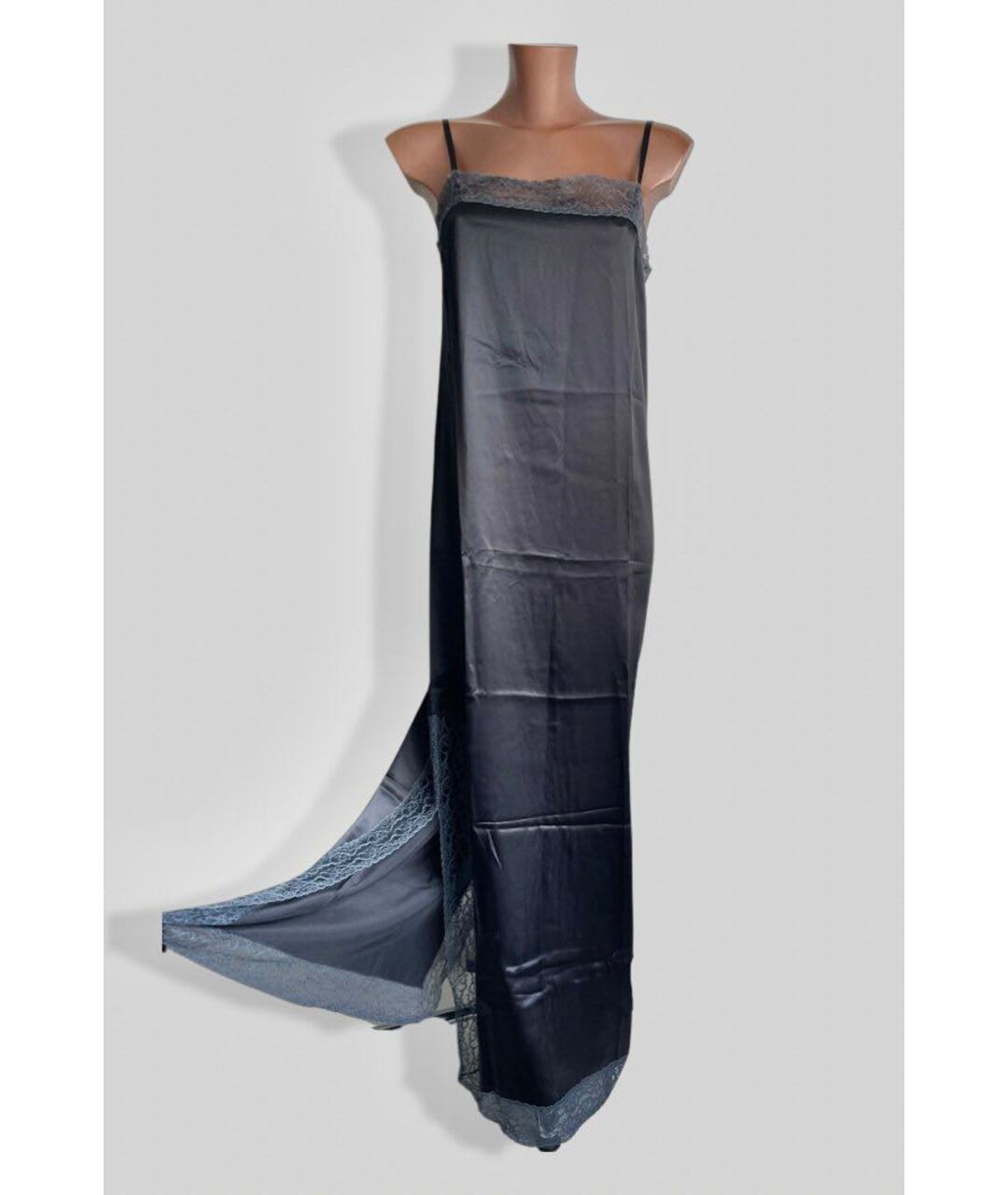 MM6 MAISON MARGIELA Черное шелковое повседневное платье, фото 7