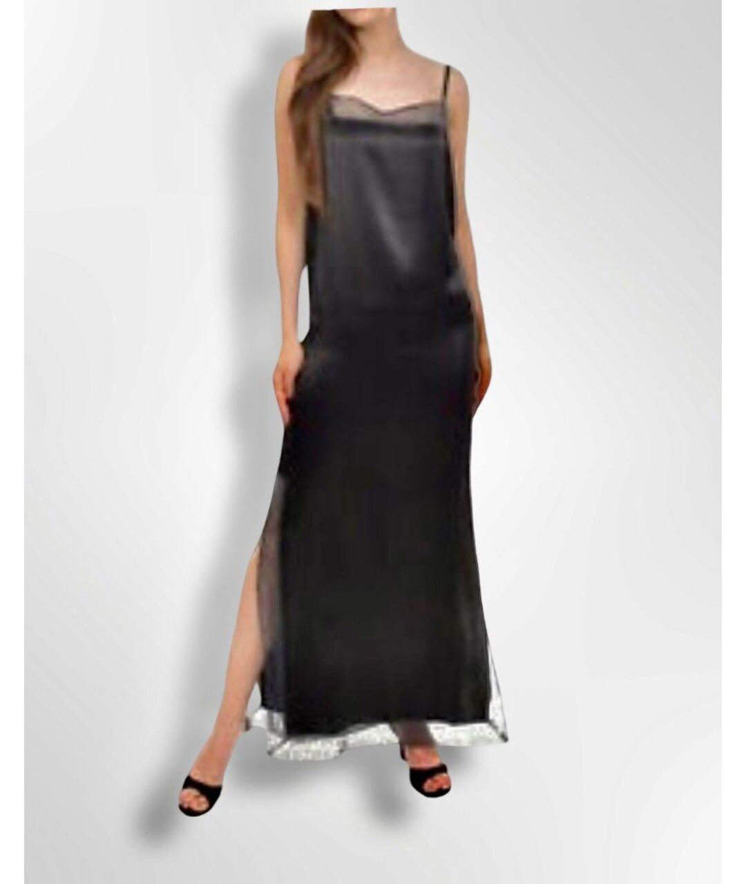 MM6 MAISON MARGIELA Черное шелковое повседневное платье, фото 9