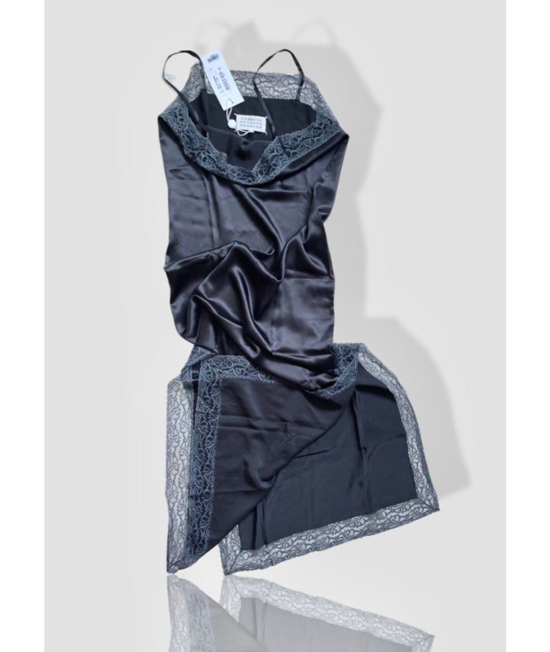 MM6 MAISON MARGIELA Черное шелковое повседневное платье, фото 3
