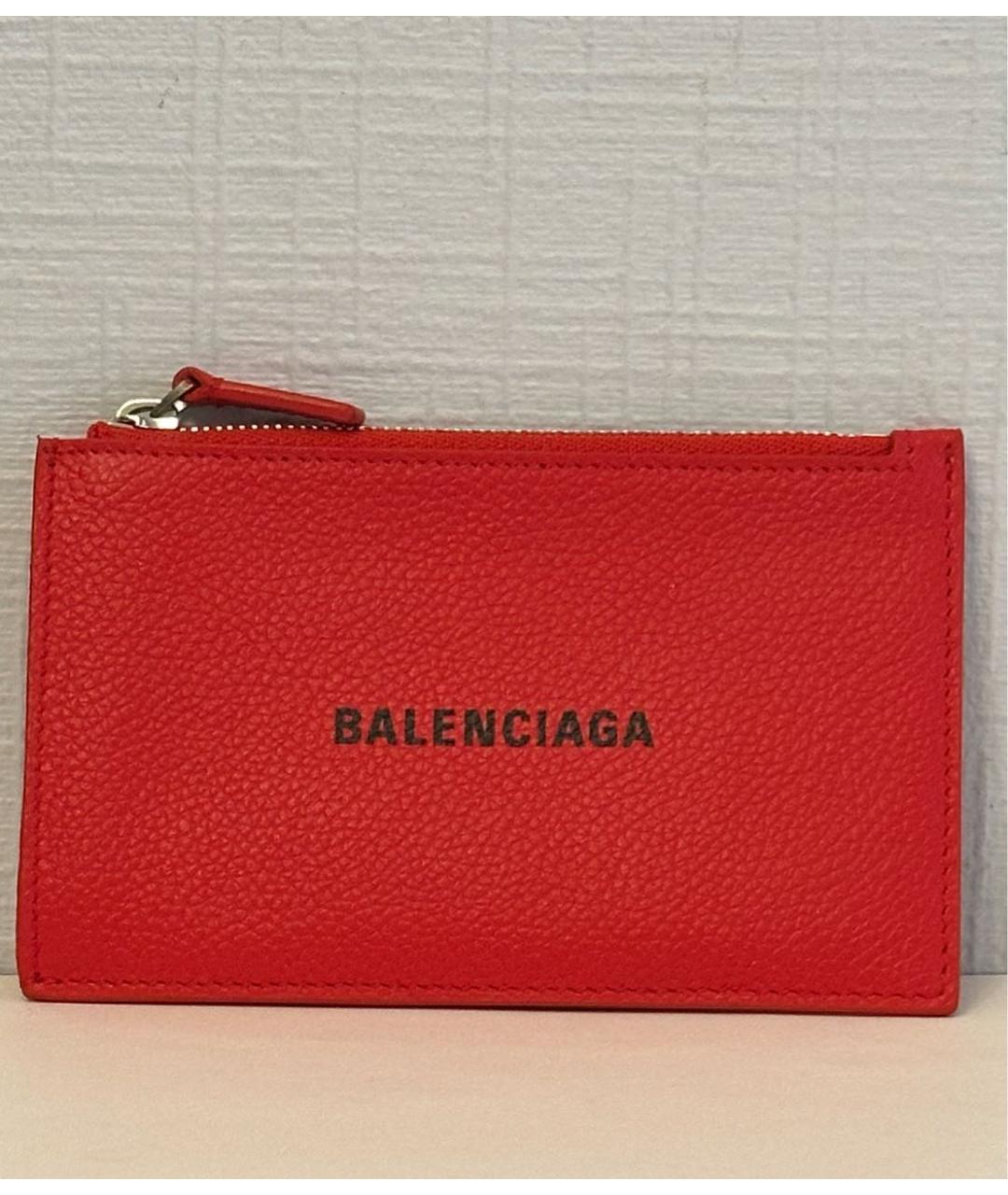 BALENCIAGA Красный кожаный кардхолдер, фото 8