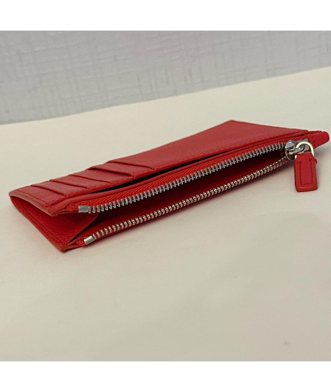 BALENCIAGA Красный кожаный кардхолдер, фото 3