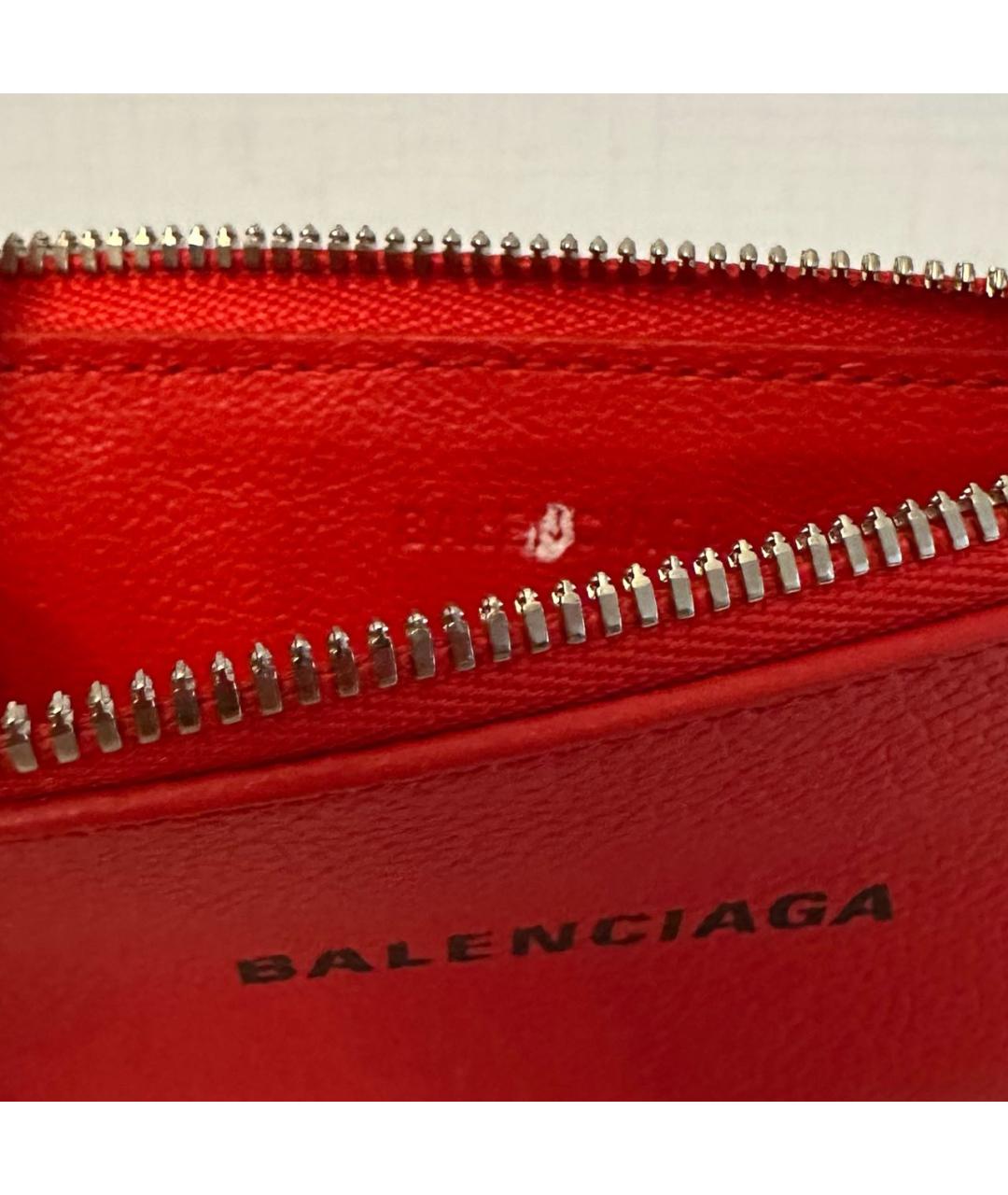 BALENCIAGA Красный кожаный кардхолдер, фото 7