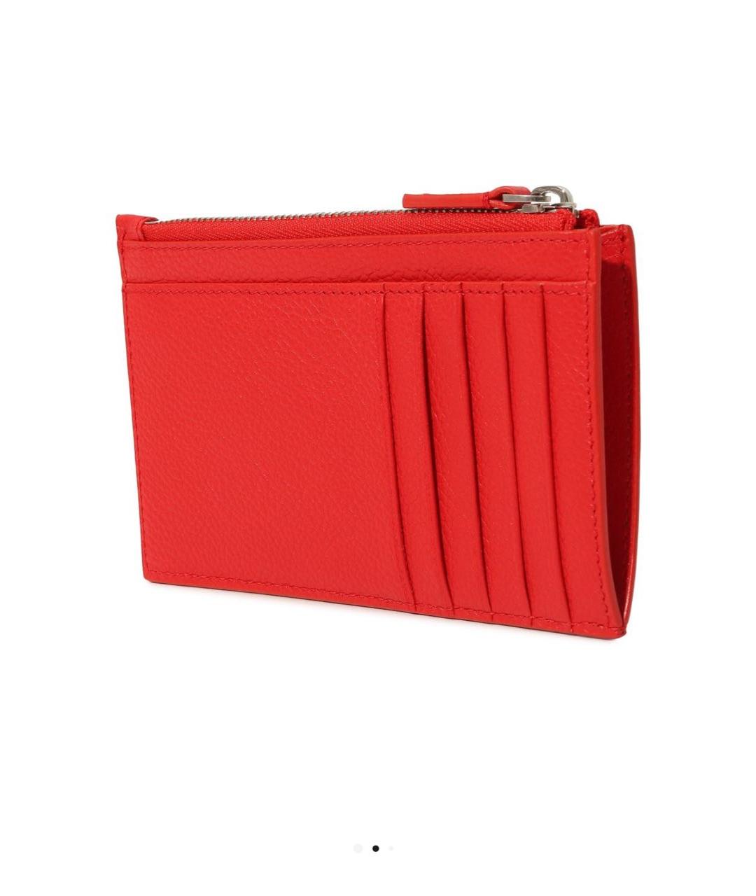 BALENCIAGA Красный кожаный кардхолдер, фото 5
