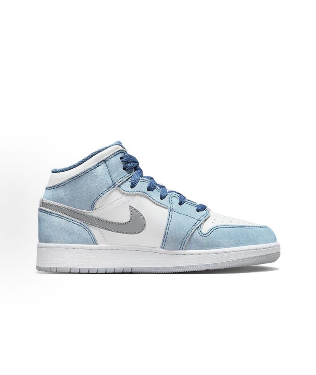 JORDAN Голубые кожаные кроссовки, фото 5