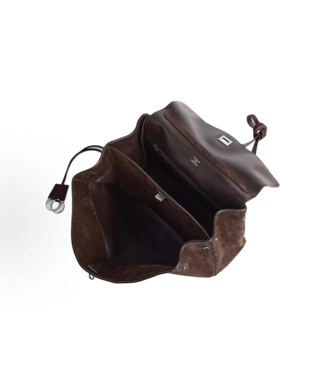 BALENCIAGA Коричневая замшевая сумка с короткими ручками, фото 8