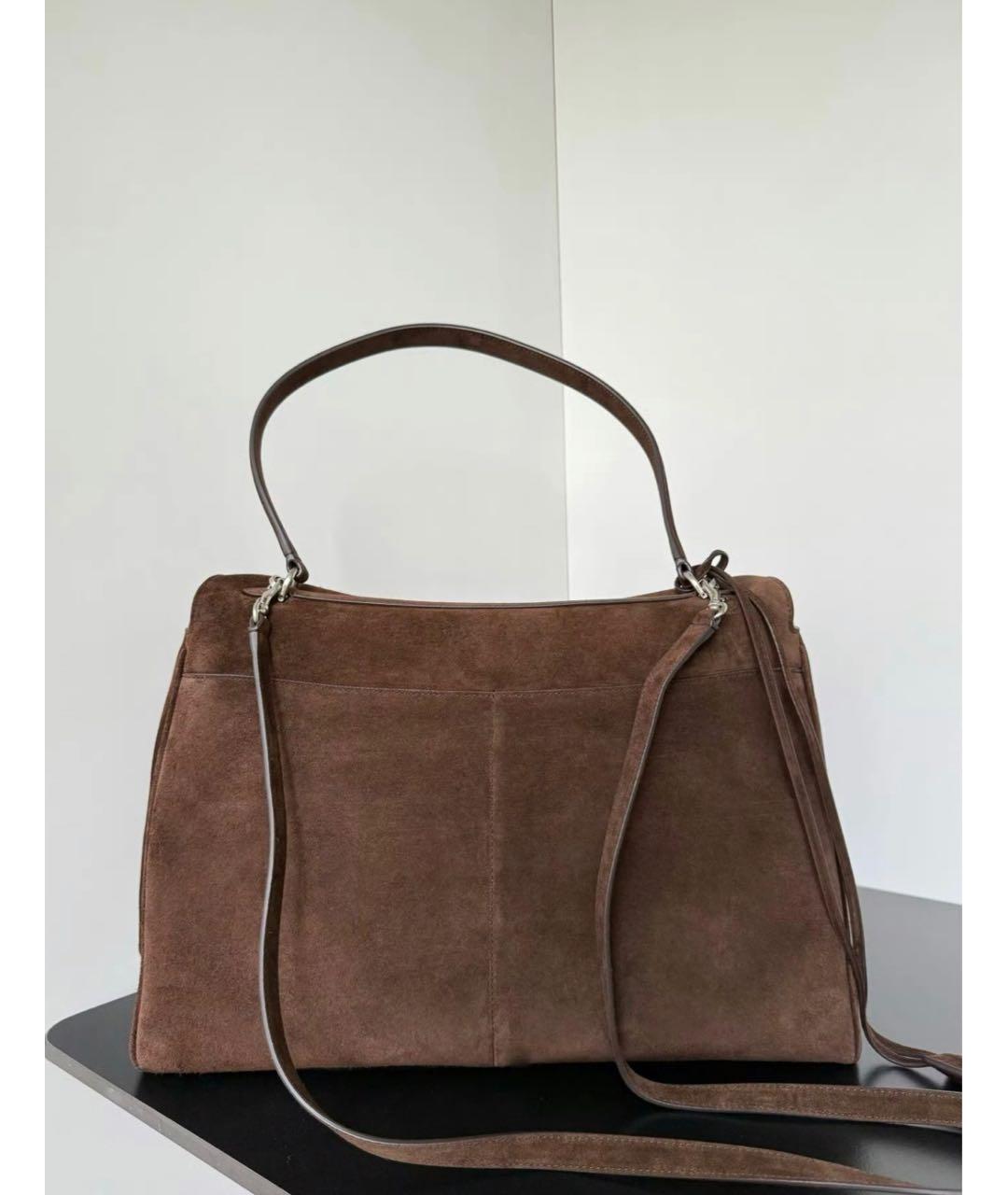 BALENCIAGA Коричневая замшевая сумка с короткими ручками, фото 3