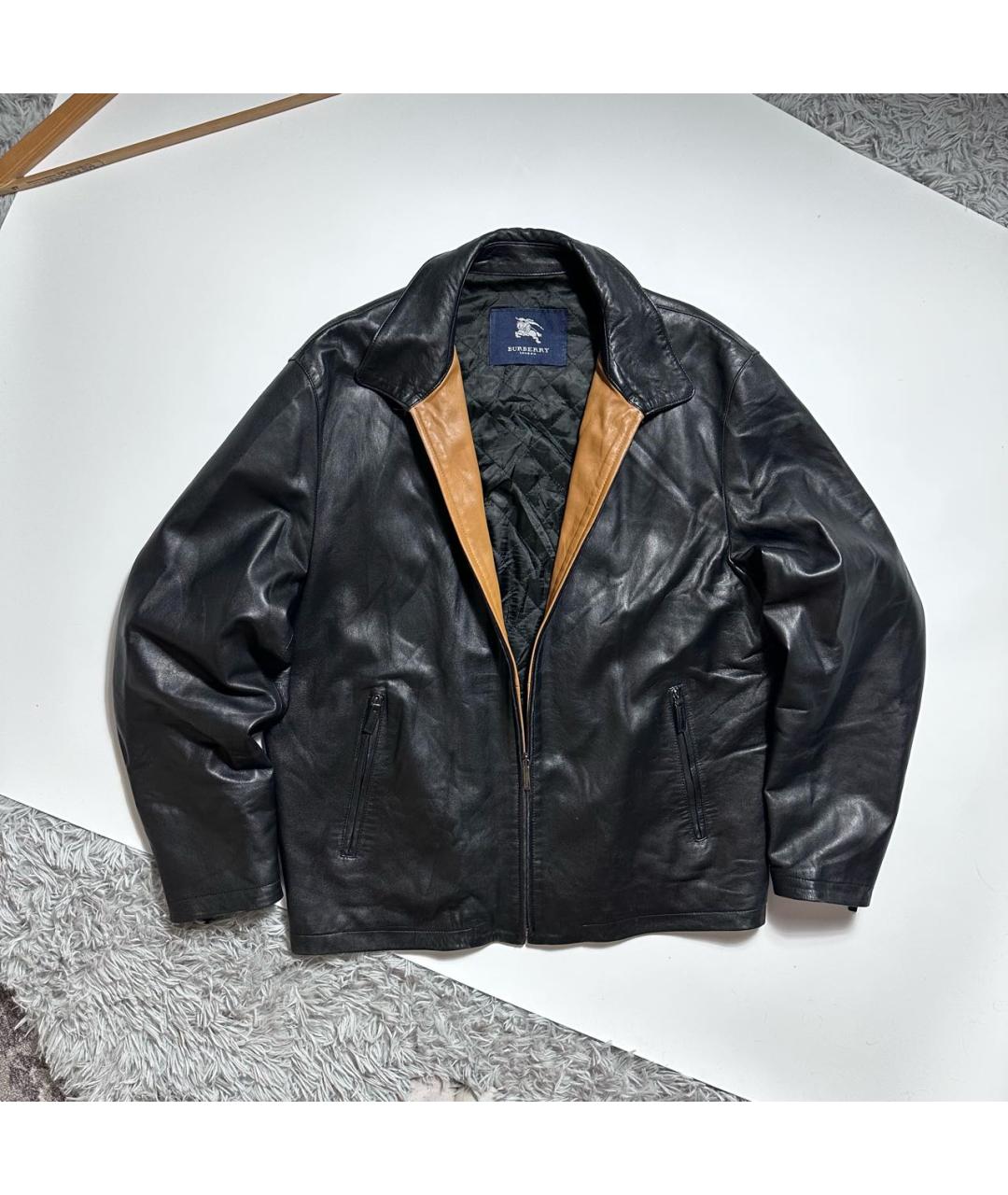 BURBERRY Черная кожаная куртка, фото 8