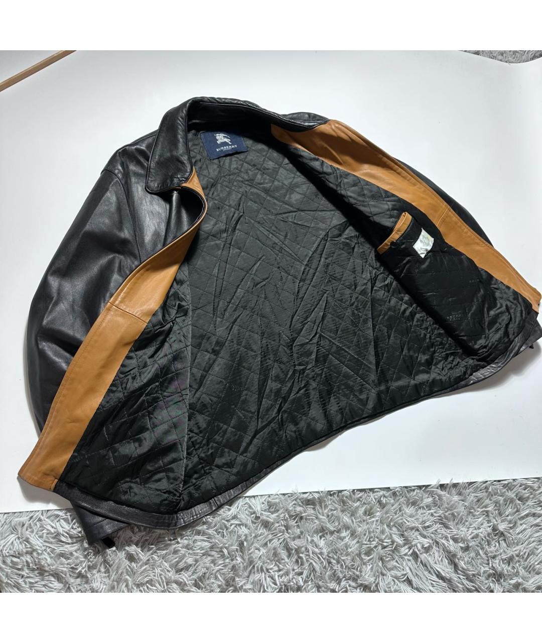 BURBERRY Черная кожаная куртка, фото 6