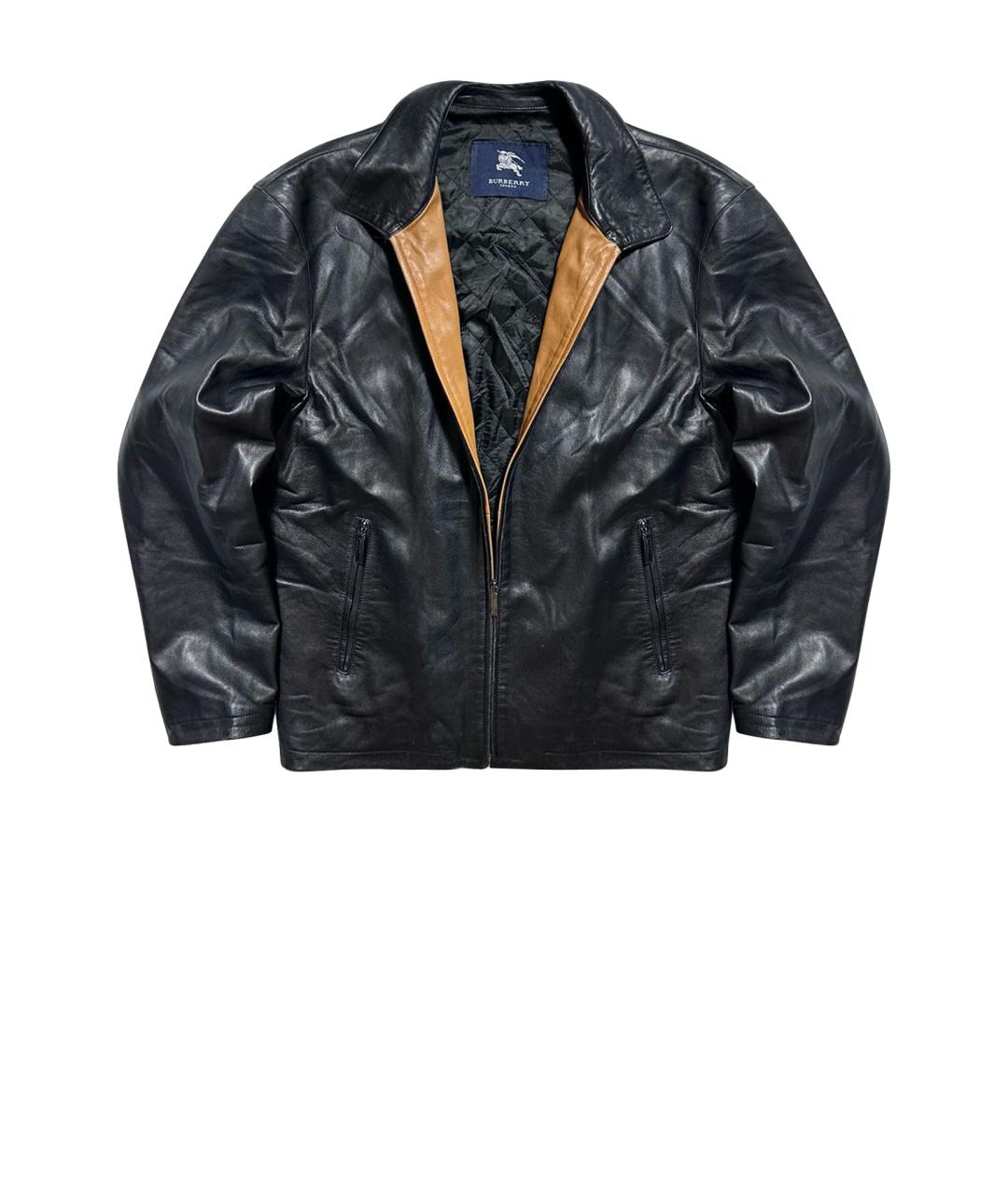 BURBERRY Черная кожаная куртка, фото 1