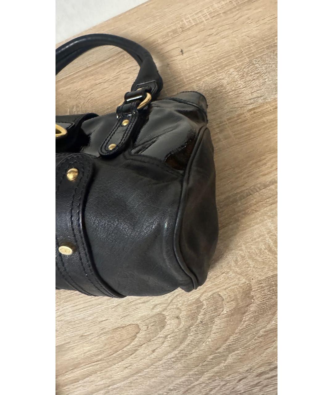 VALENTINO Черная кожаная сумка с короткими ручками, фото 4