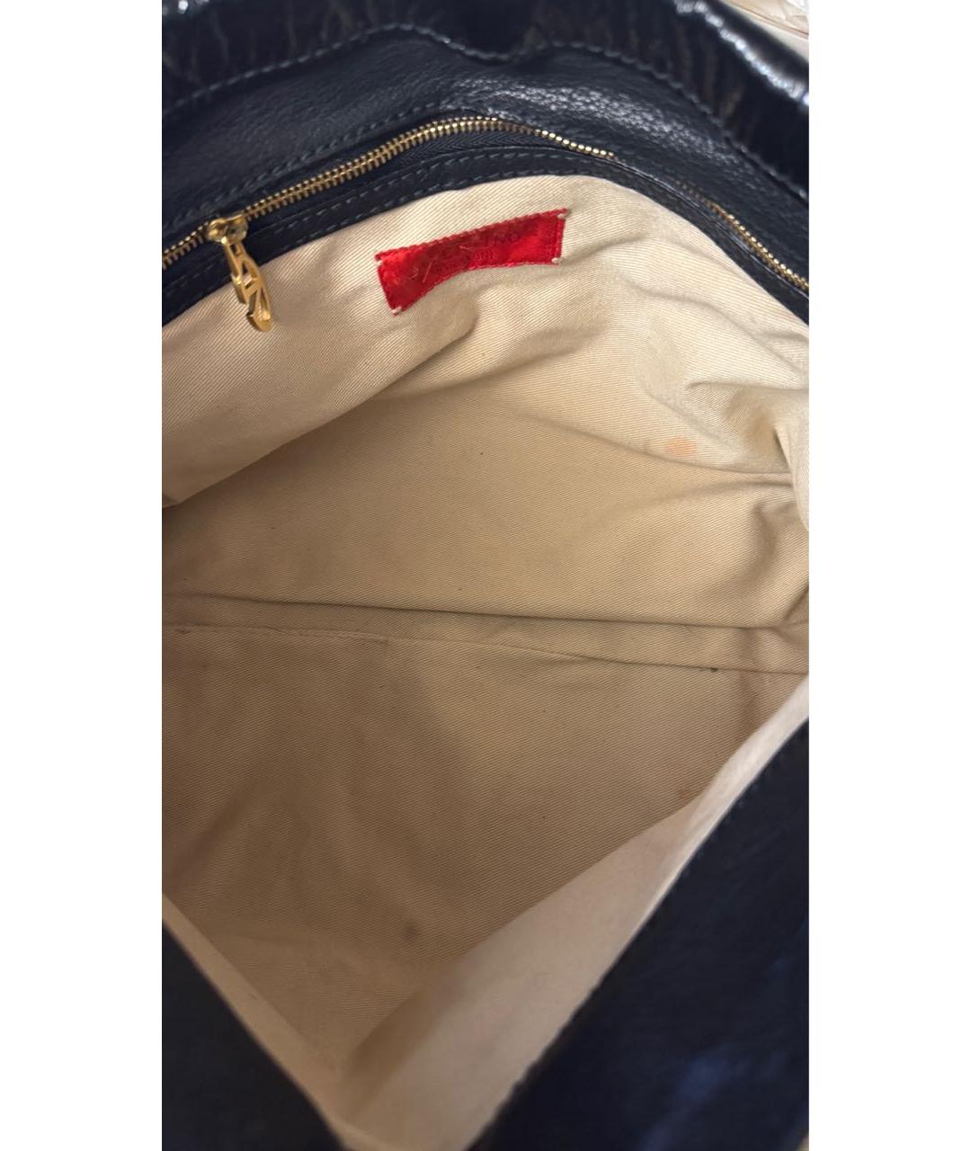 VALENTINO Черная кожаная сумка с короткими ручками, фото 7