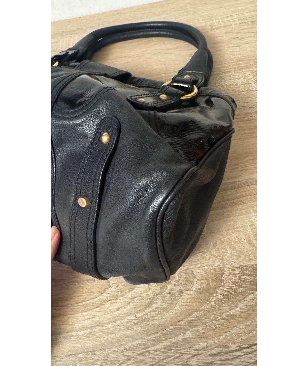 VALENTINO Черная кожаная сумка с короткими ручками, фото 5