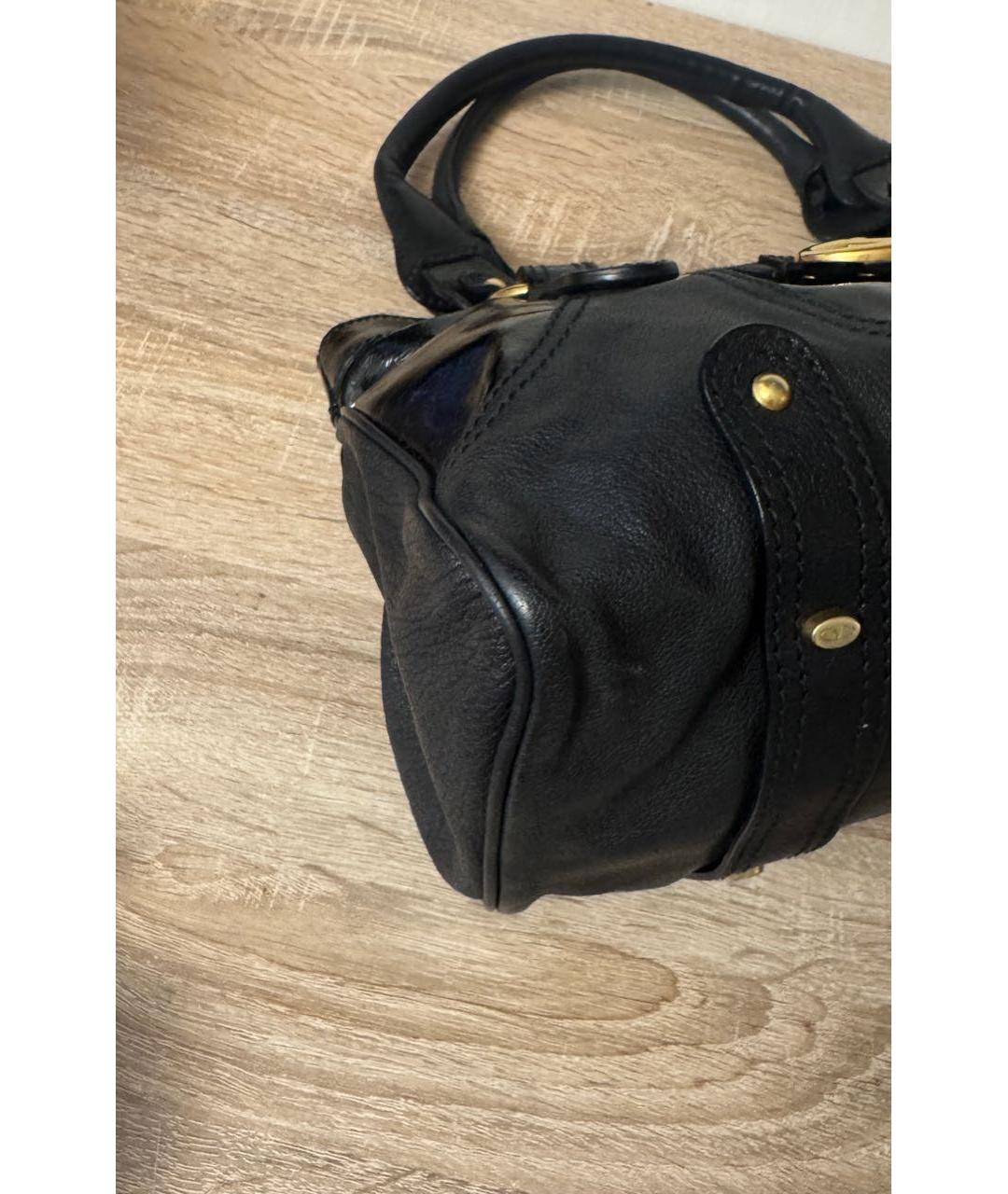 VALENTINO Черная кожаная сумка с короткими ручками, фото 3