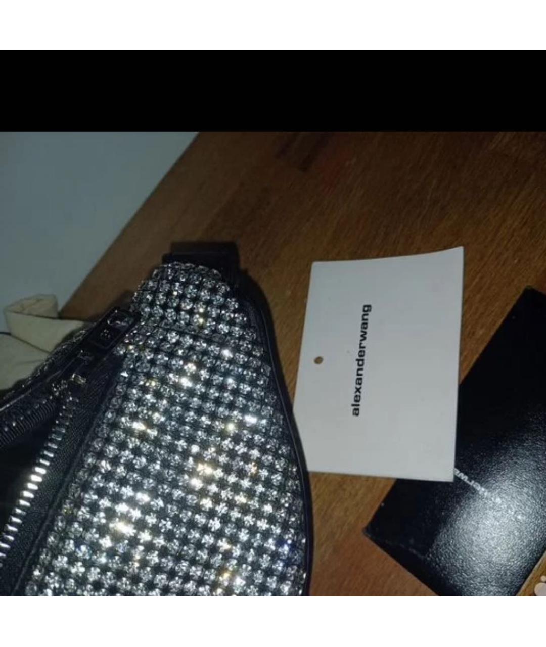 ALEXANDER WANG Серебряная кожаная поясная сумка, фото 3