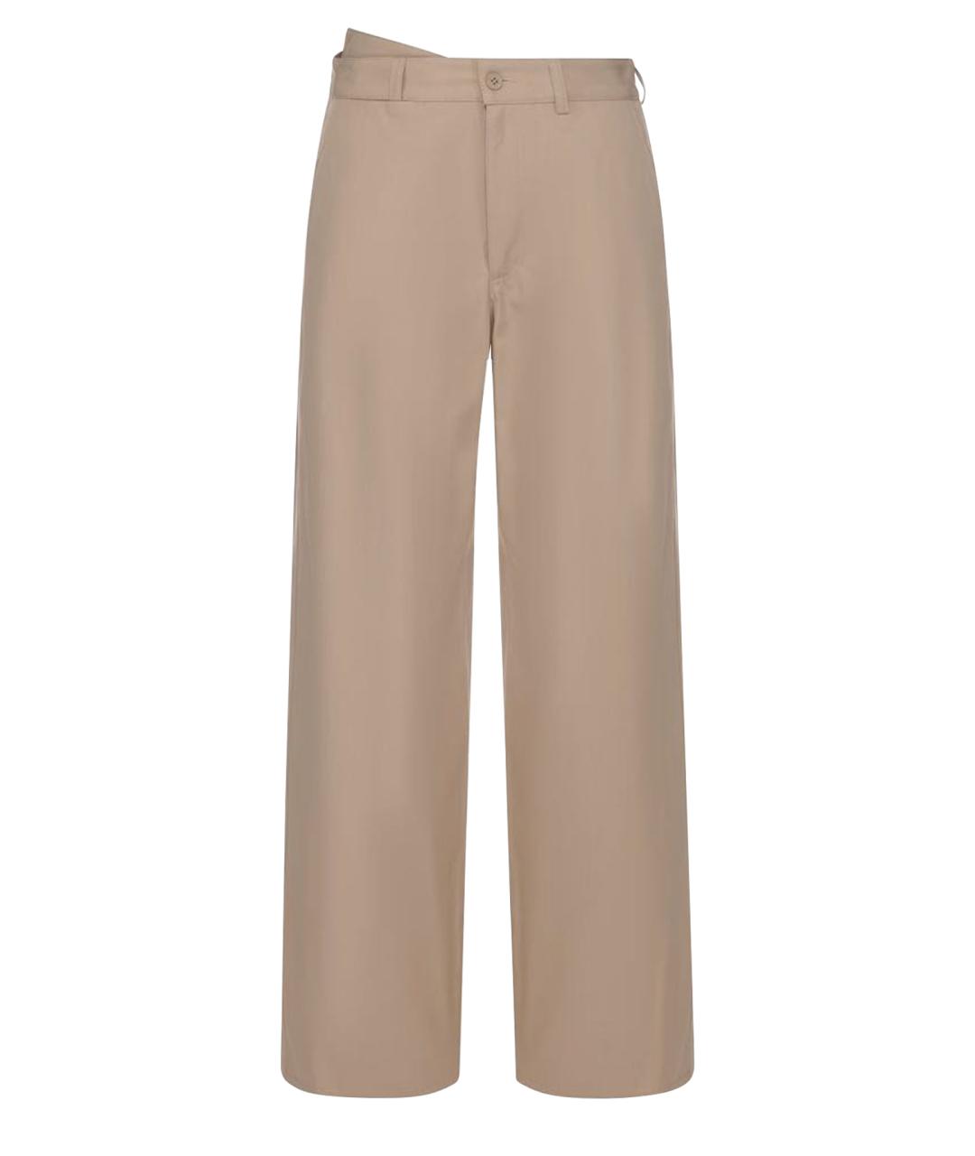 MM6 MAISON MARGIELA Бежевые хлопковые брюки широкие, фото 6