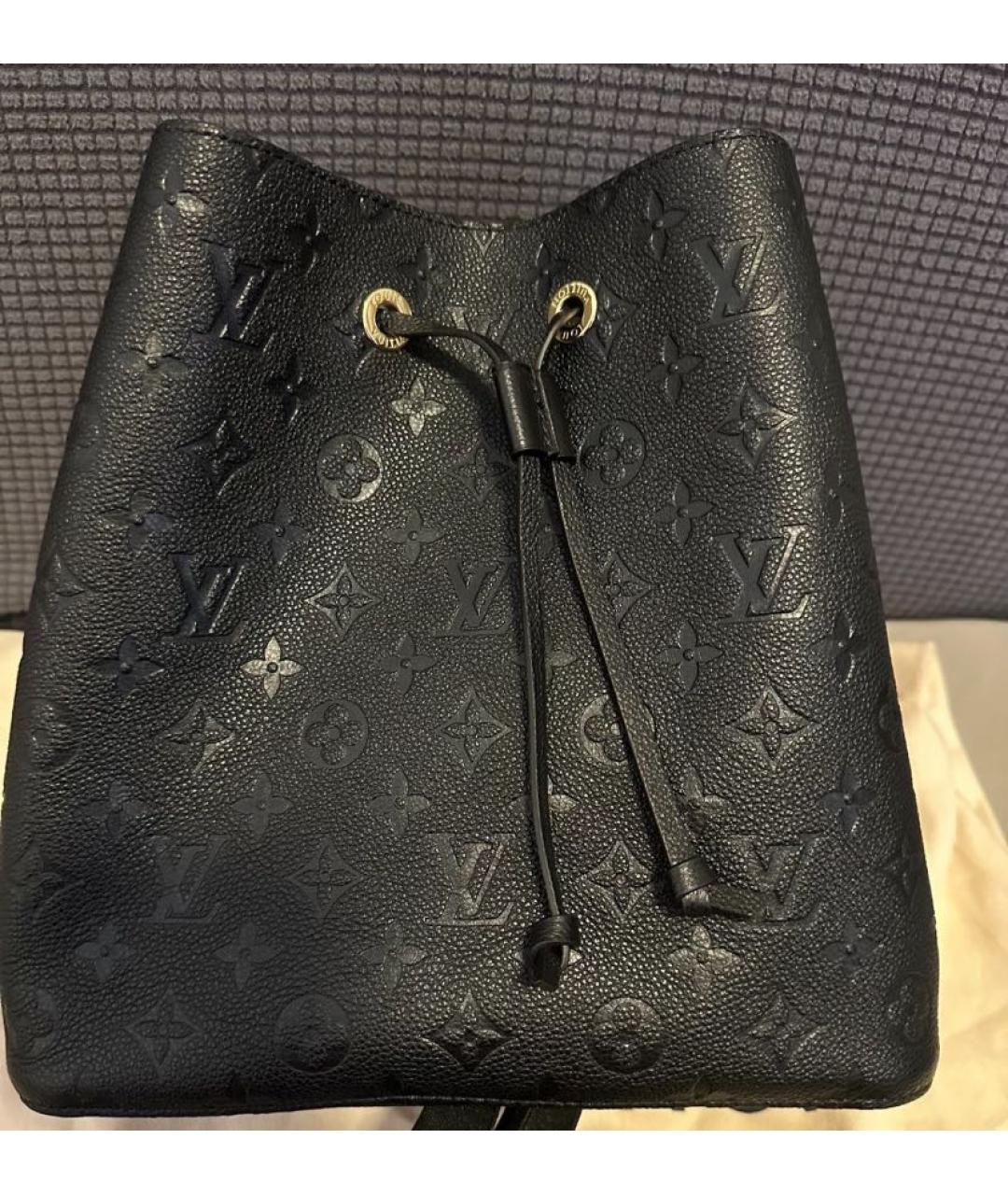 LOUIS VUITTON Черная кожаная сумка через плечо, фото 2