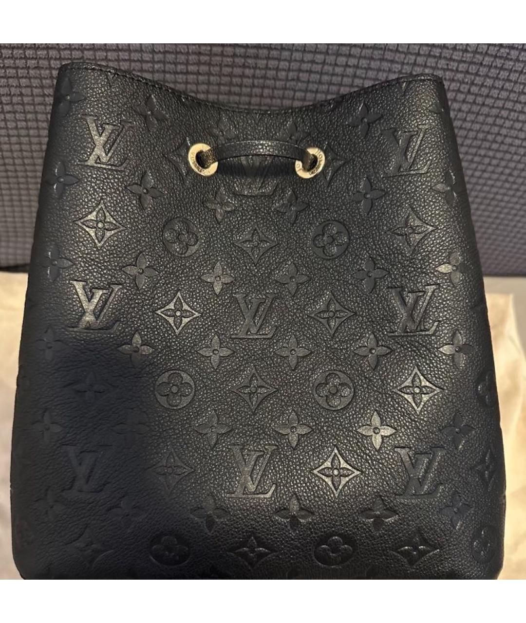 LOUIS VUITTON Черная кожаная сумка через плечо, фото 3
