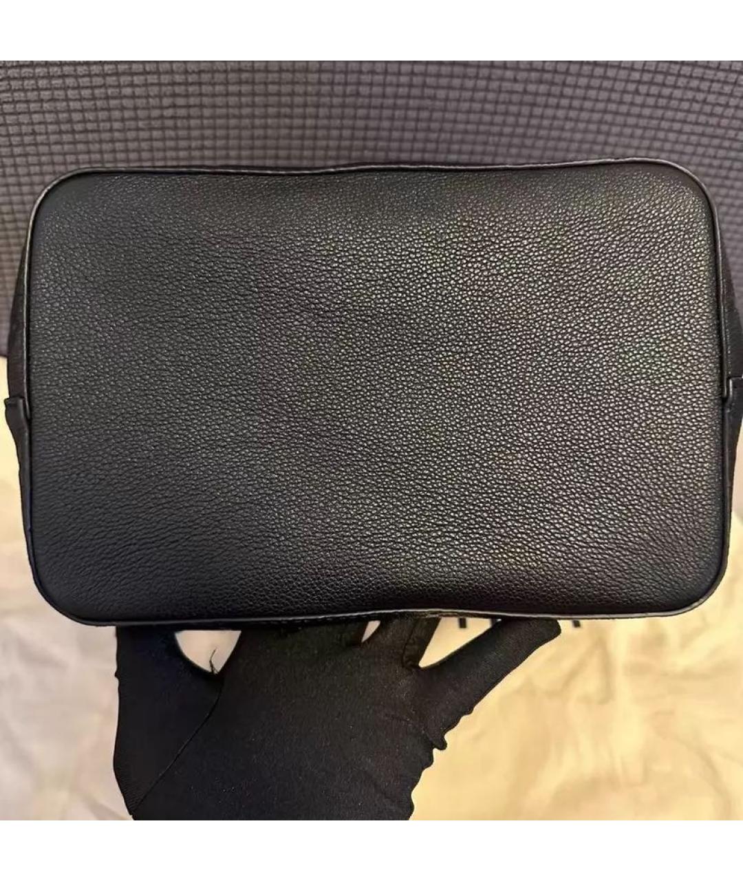 LOUIS VUITTON Черная кожаная сумка через плечо, фото 4