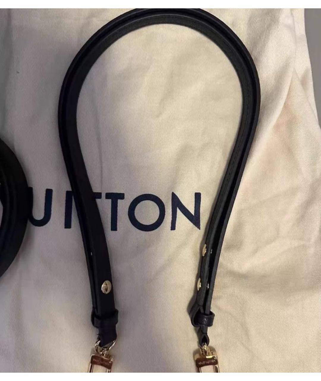 LOUIS VUITTON Черная кожаная сумка через плечо, фото 5