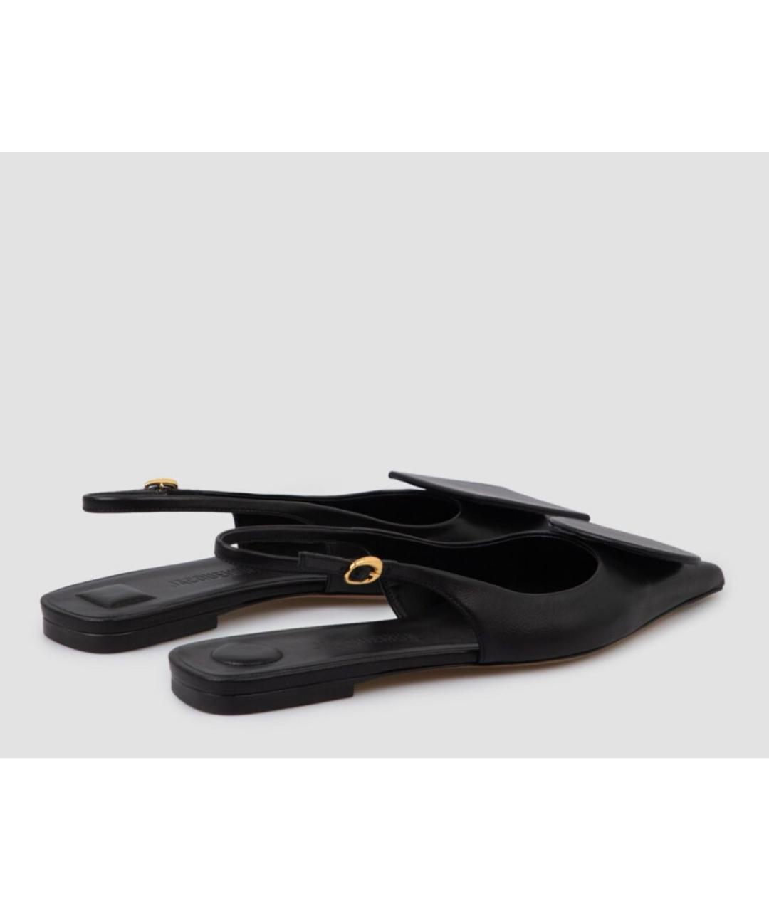 JACQUEMUS Черные кожаные мюли, фото 3