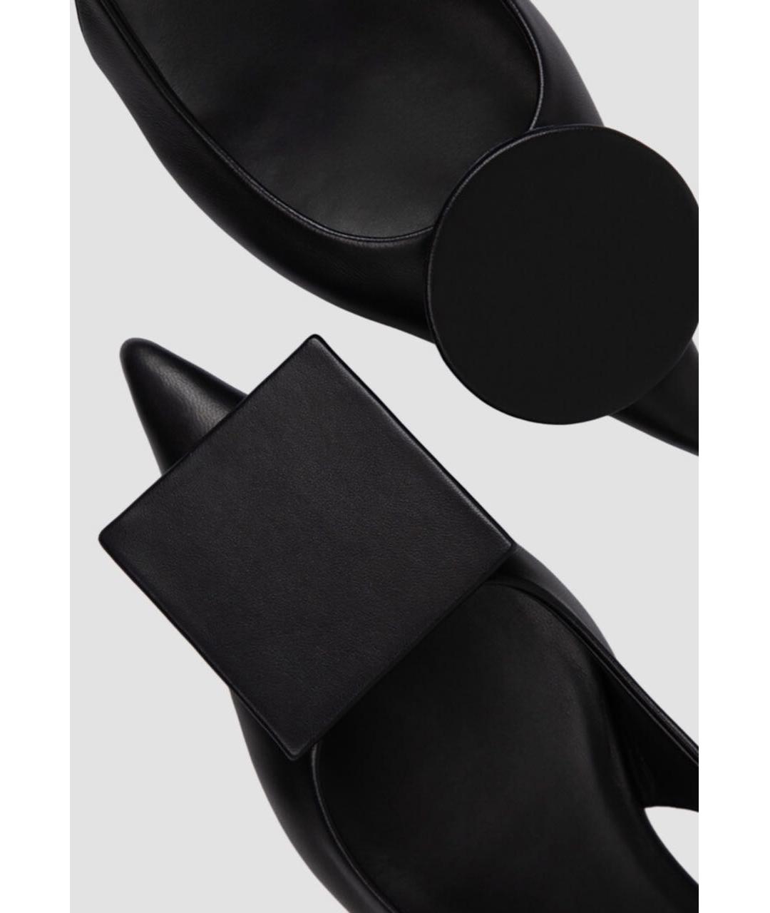 JACQUEMUS Черные кожаные мюли, фото 6