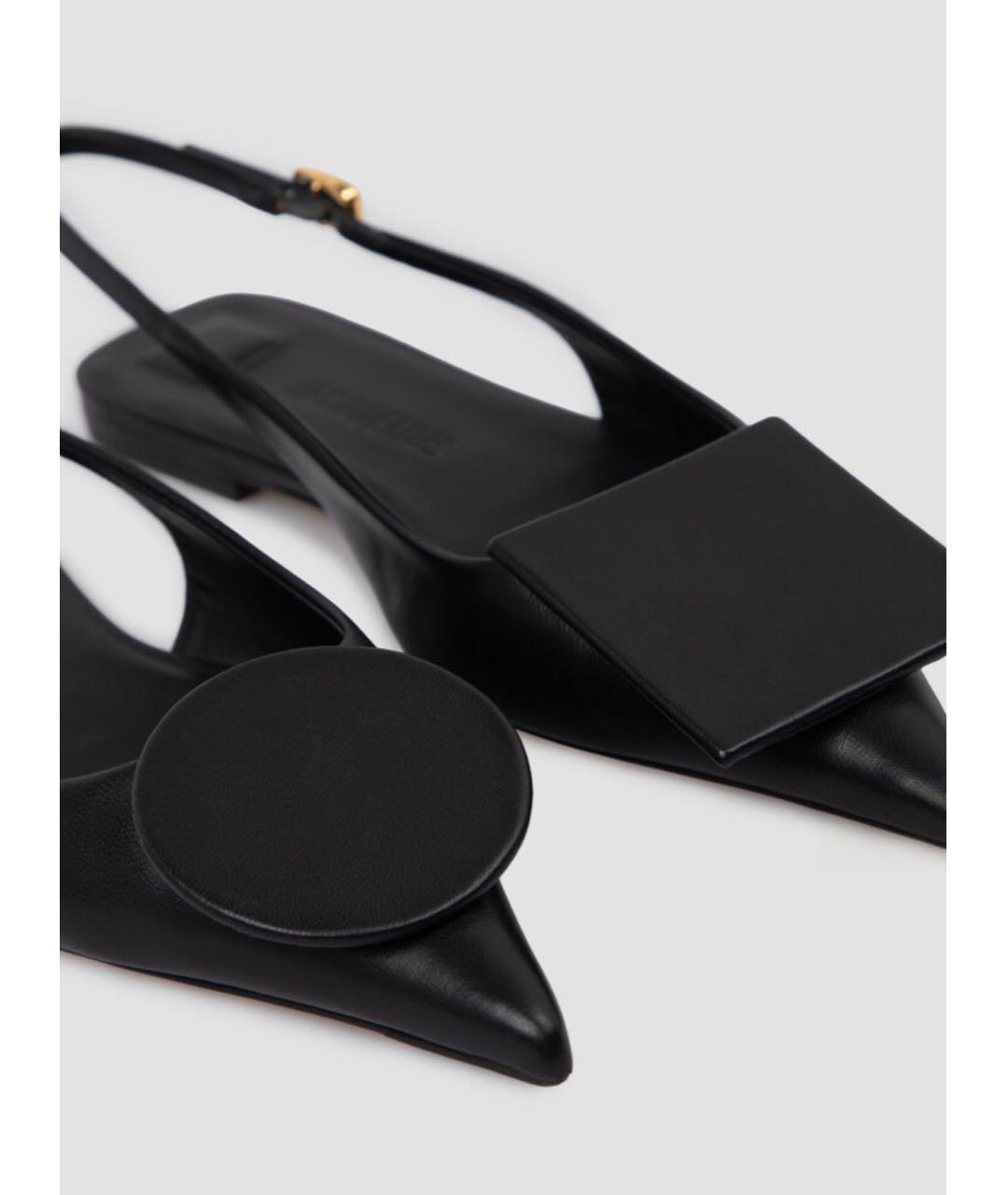 JACQUEMUS Черные кожаные мюли, фото 4