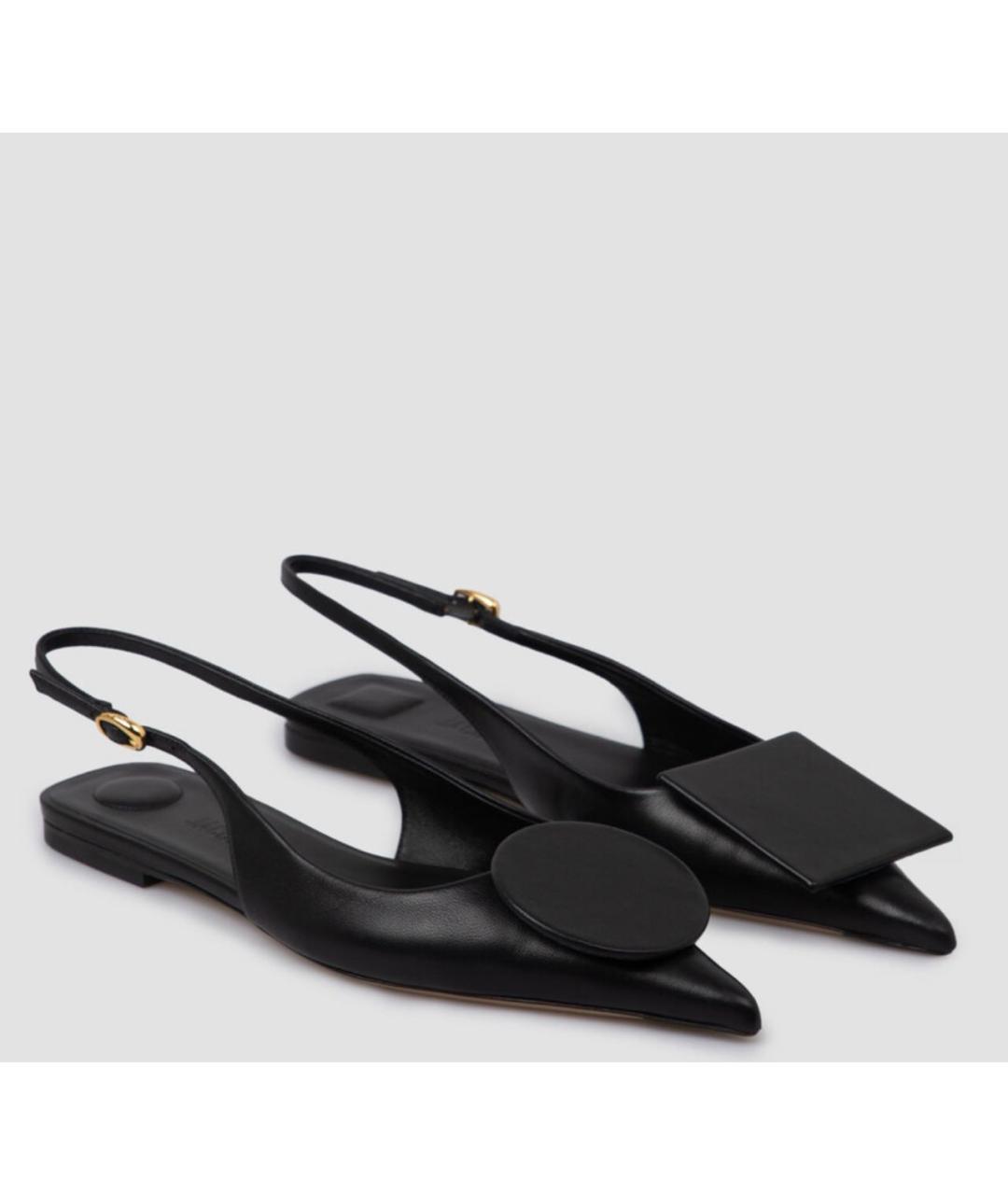 JACQUEMUS Черные кожаные мюли, фото 2