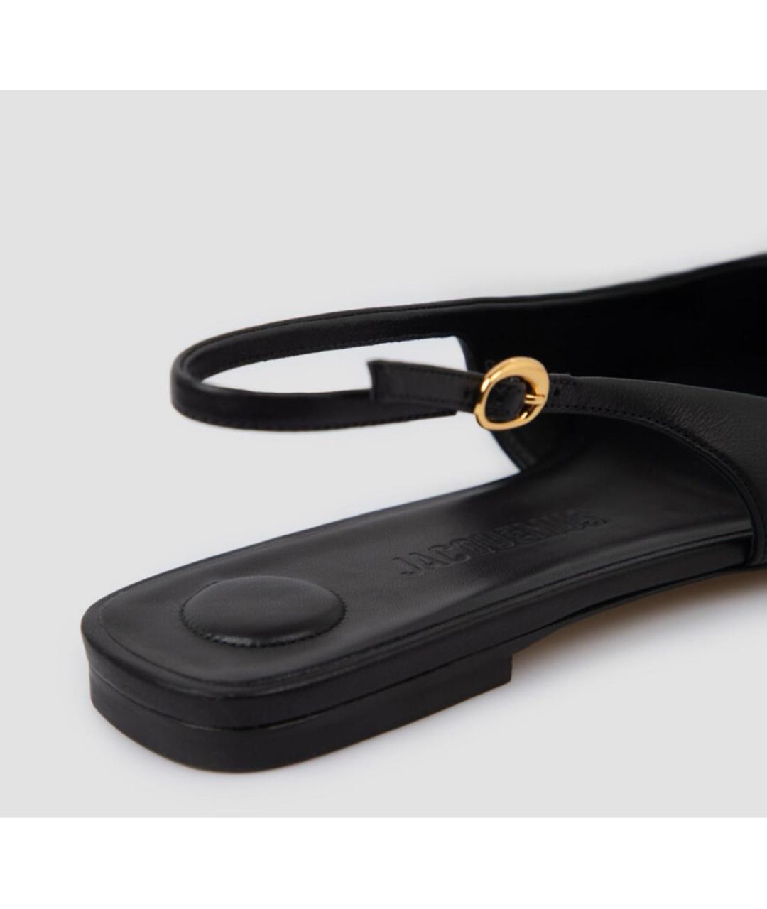 JACQUEMUS Черные кожаные мюли, фото 5