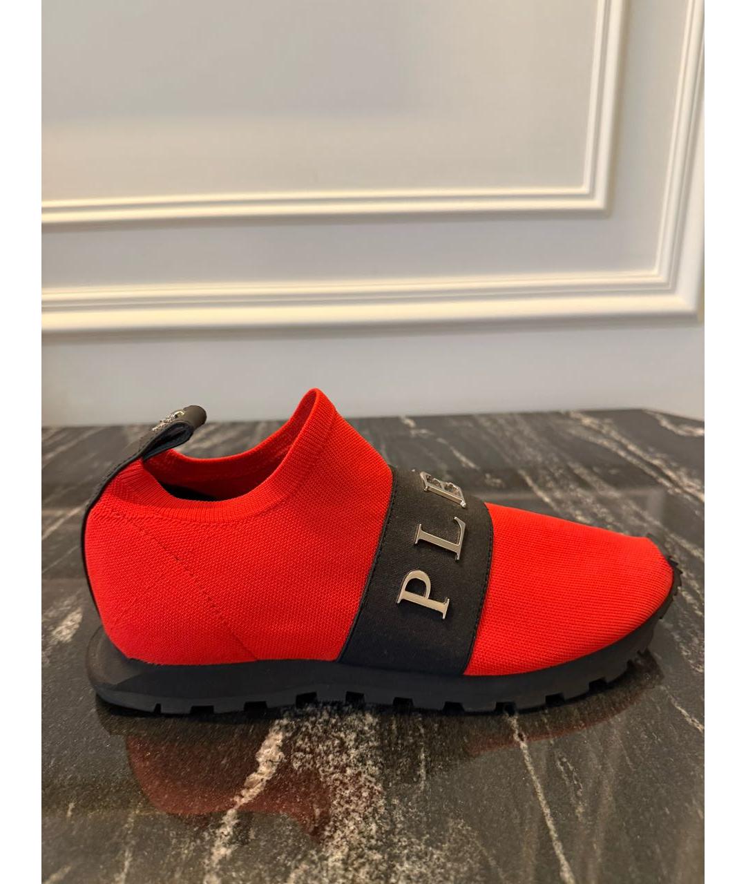 PHILIPP PLEIN Красные текстильные кроссовки, фото 6