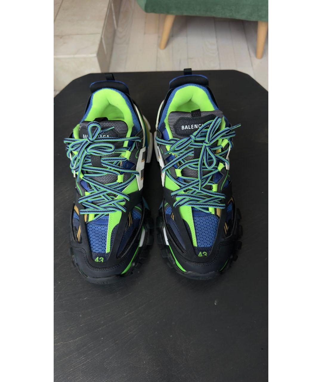 BALENCIAGA Зеленые текстильные низкие кроссовки / кеды, фото 2