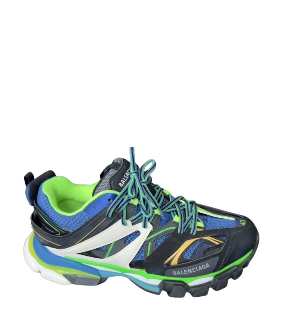 BALENCIAGA Зеленые текстильные низкие кроссовки / кеды, фото 1