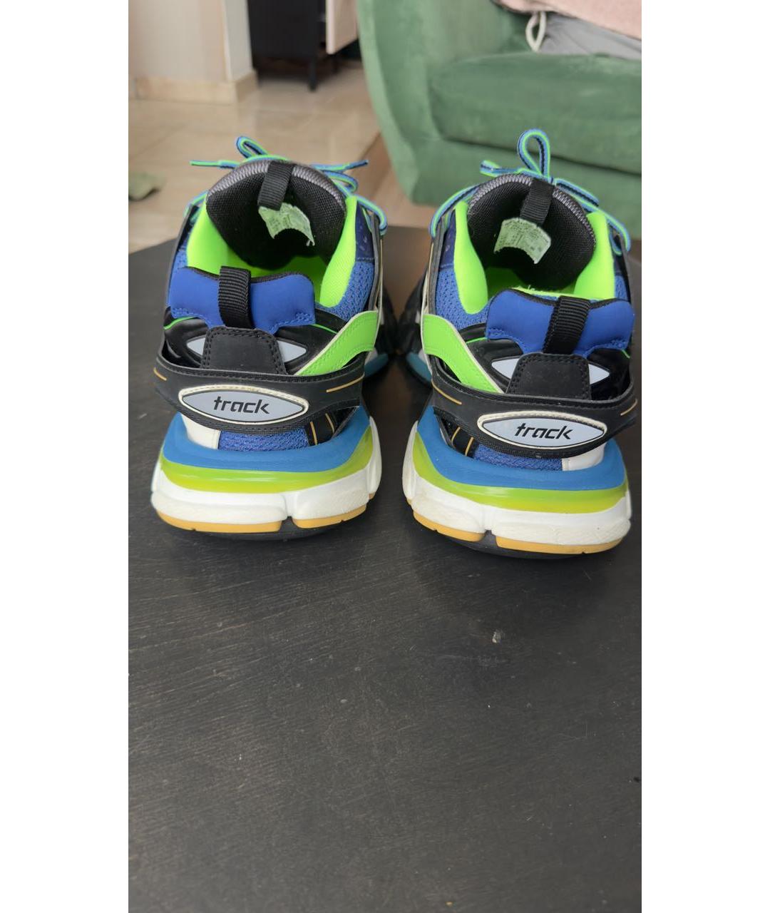 BALENCIAGA Зеленые текстильные низкие кроссовки / кеды, фото 4