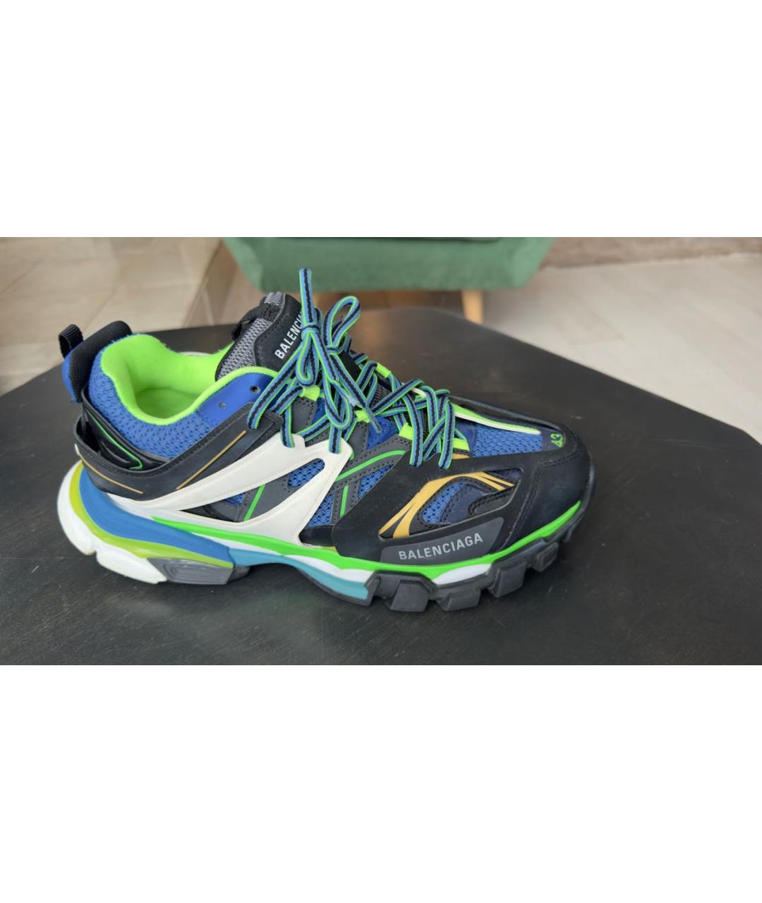 BALENCIAGA Зеленые текстильные низкие кроссовки / кеды, фото 5