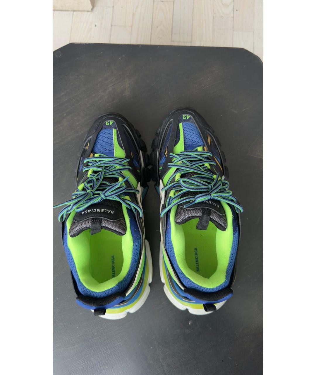 BALENCIAGA Зеленые текстильные низкие кроссовки / кеды, фото 3