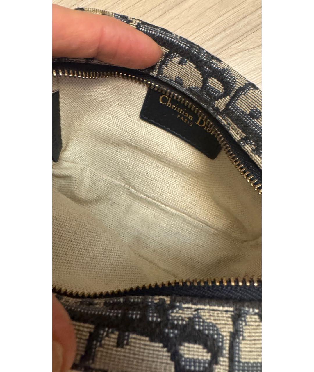 CHRISTIAN DIOR Темно-синяя жаккардовая поясная сумка, фото 7