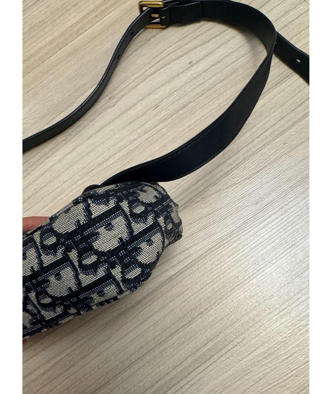 CHRISTIAN DIOR Темно-синяя жаккардовая поясная сумка, фото 3