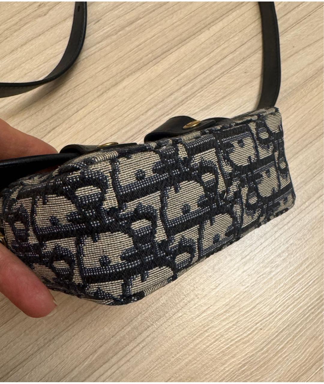 CHRISTIAN DIOR Темно-синяя жаккардовая поясная сумка, фото 4