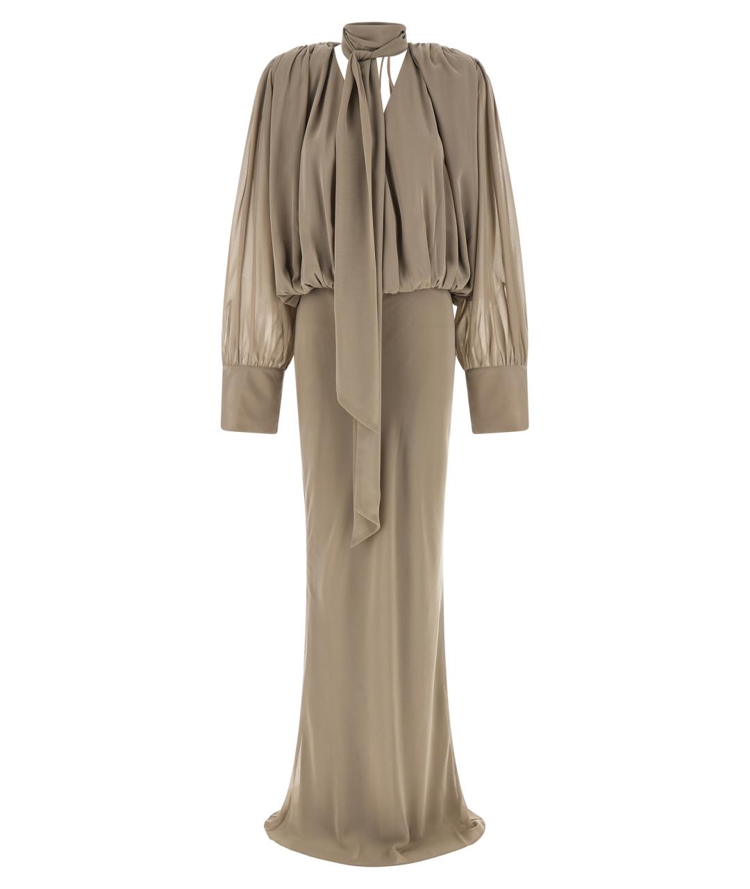 ROTATE Бежевое полиэстеровое вечернее платье, фото 1