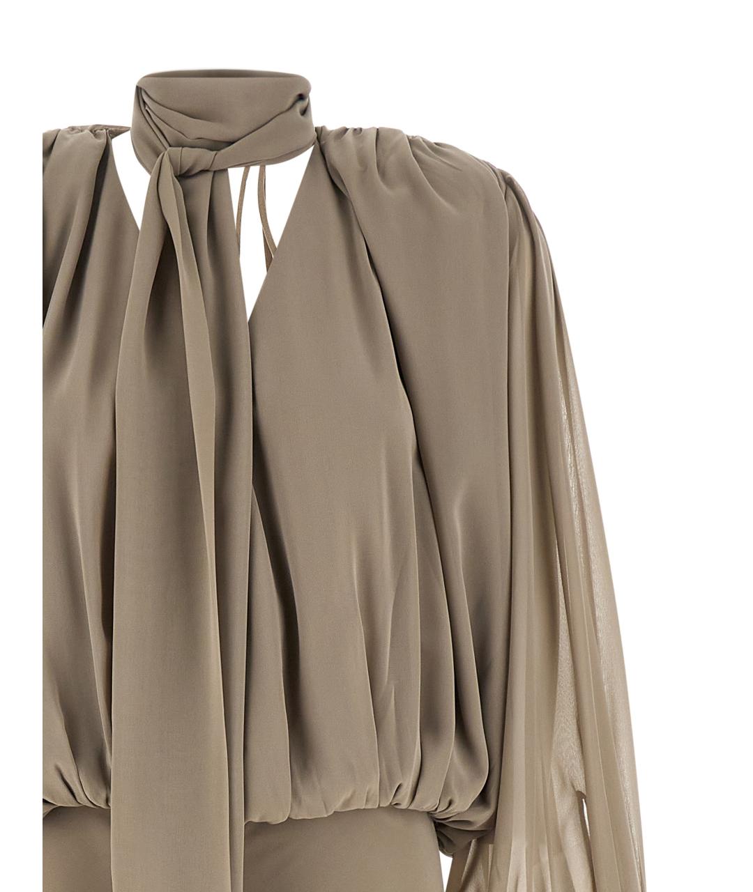 ROTATE Бежевое полиэстеровое вечернее платье, фото 3