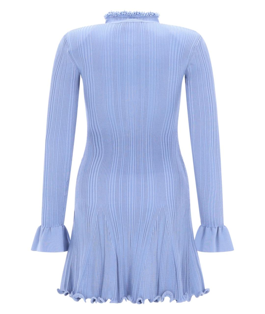 SELF-PORTRAIT Синее вискозное повседневное платье, фото 2