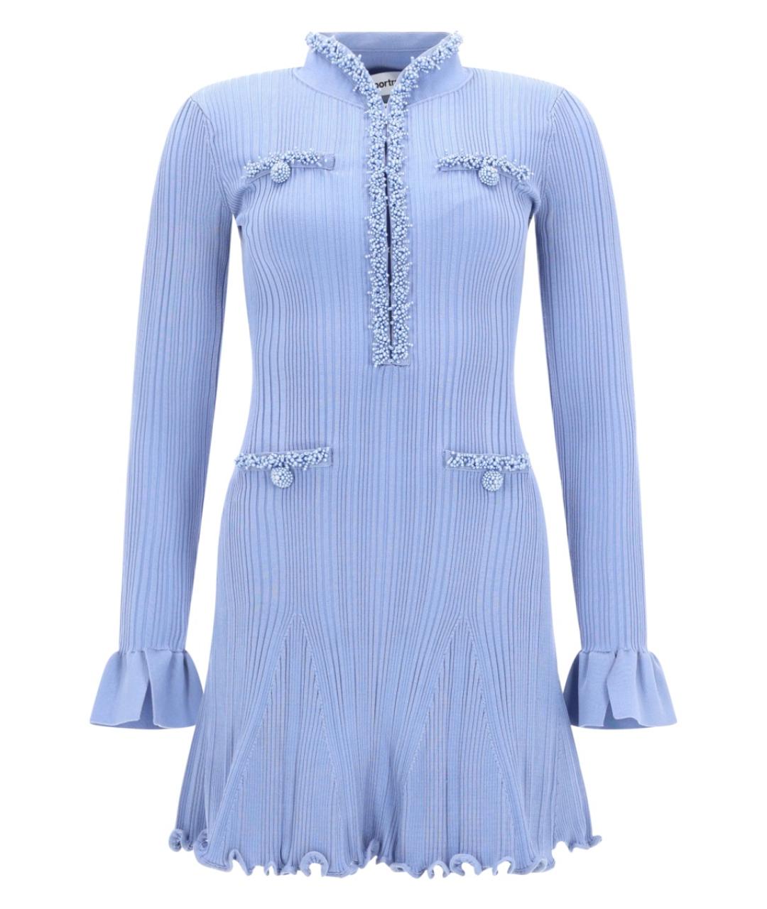 SELF-PORTRAIT Синее вискозное повседневное платье, фото 1