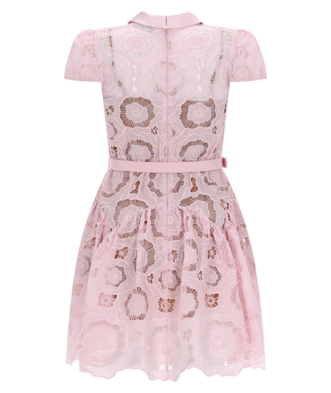 SELF-PORTRAIT Розовое полиэстеровое повседневное платье, фото 2