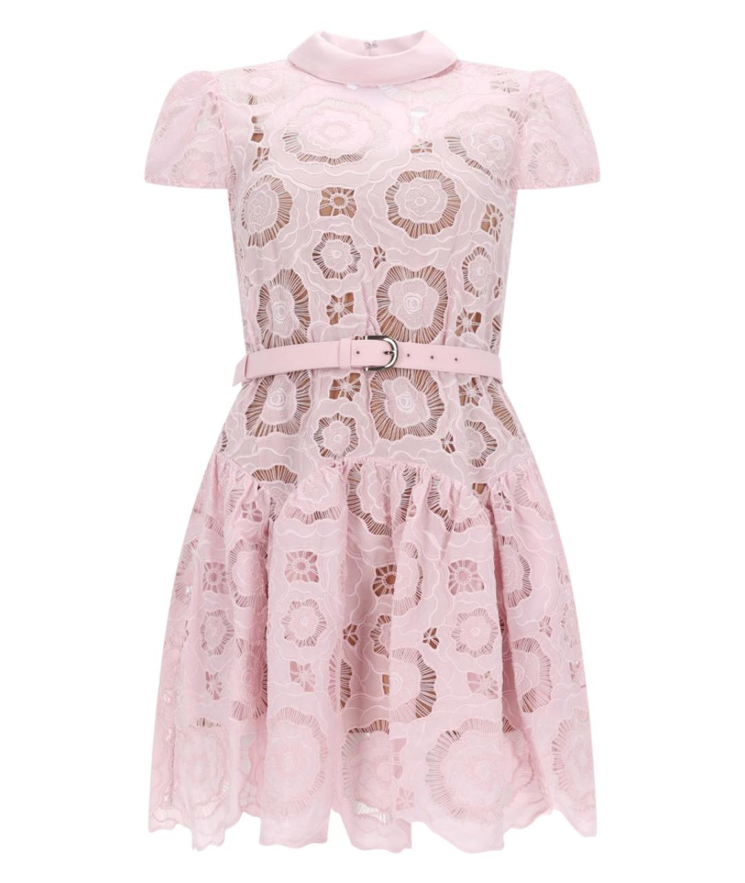 SELF-PORTRAIT Розовое полиэстеровое повседневное платье, фото 1