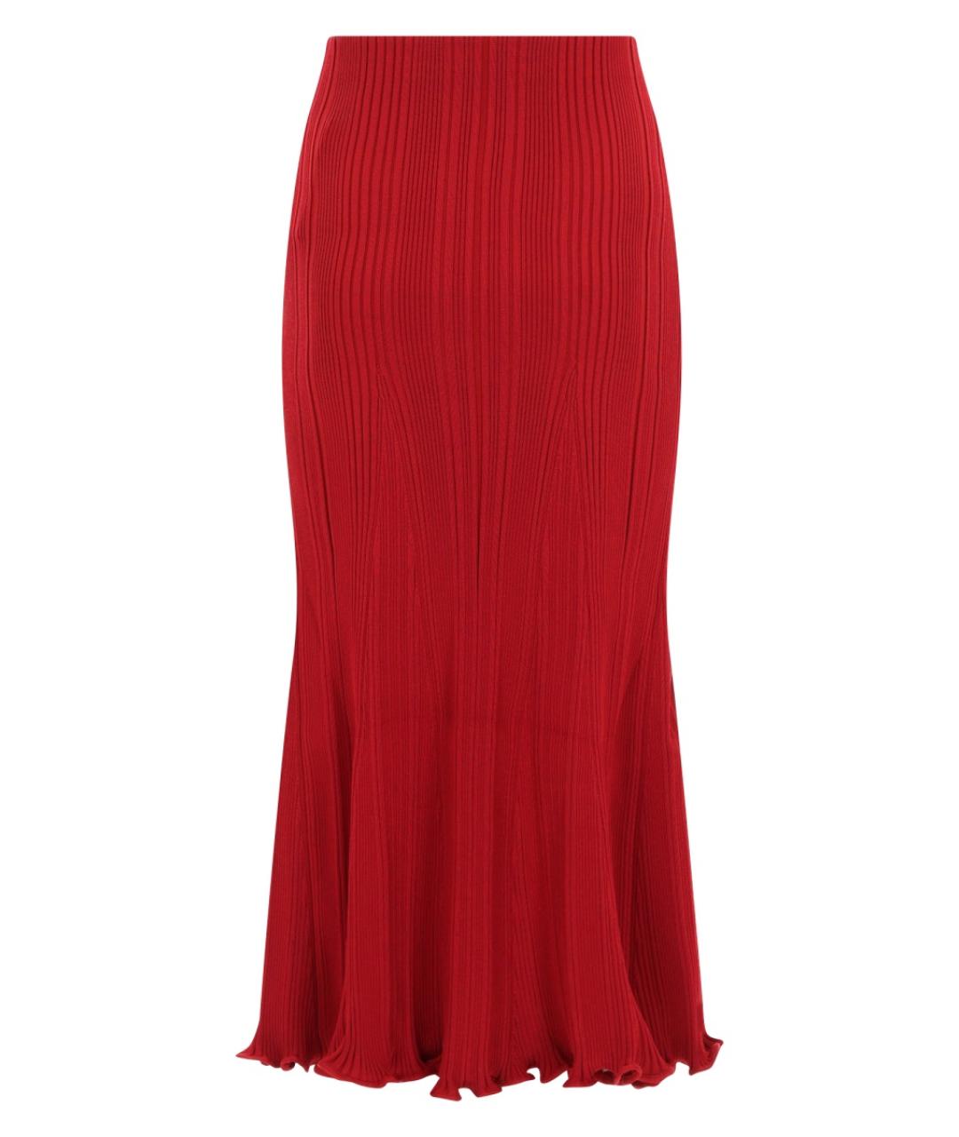 SELF-PORTRAIT Красная вискозная юбка миди, фото 2