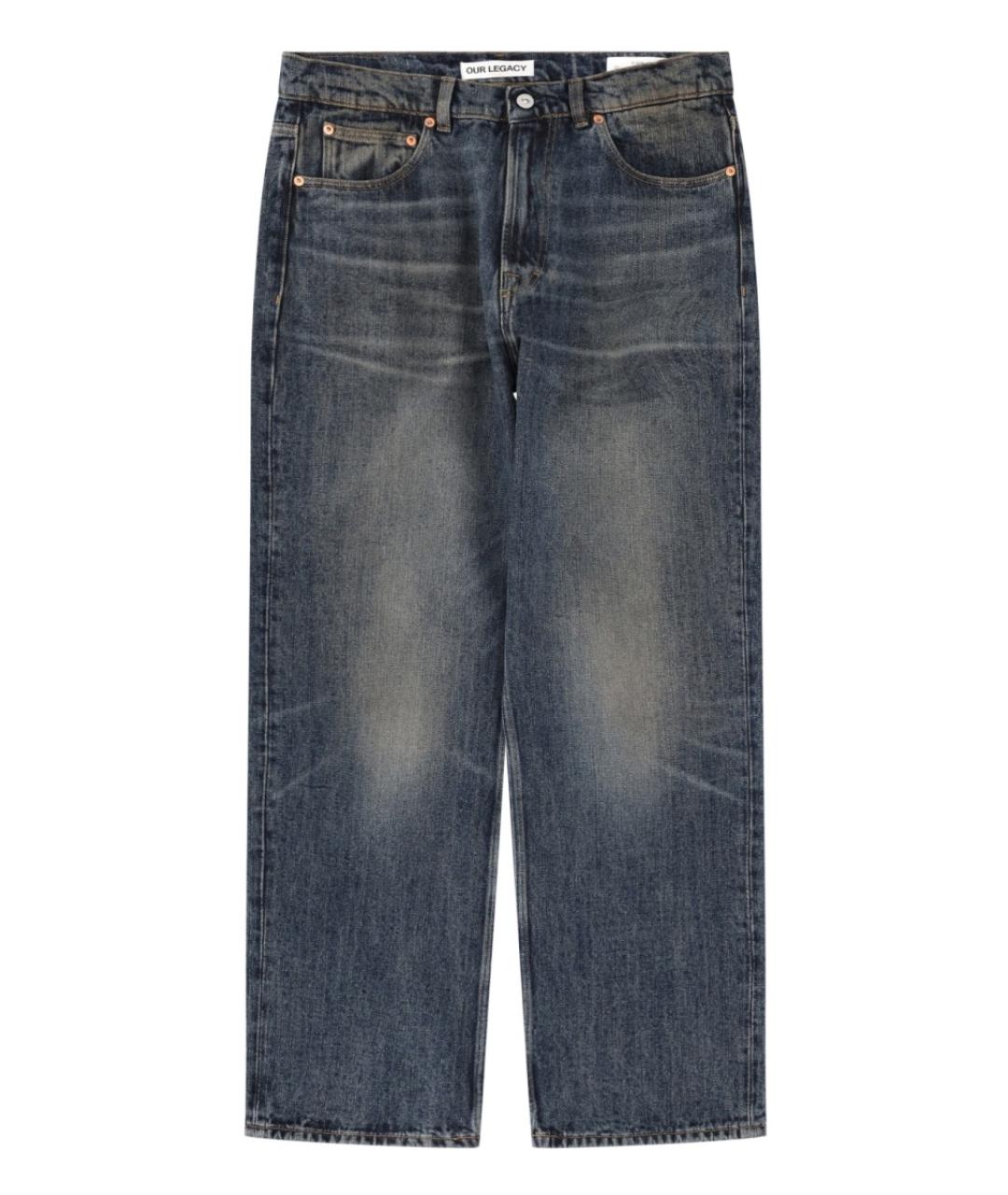OUR LEGACY Синие хлопковые прямые джинсы, фото 1