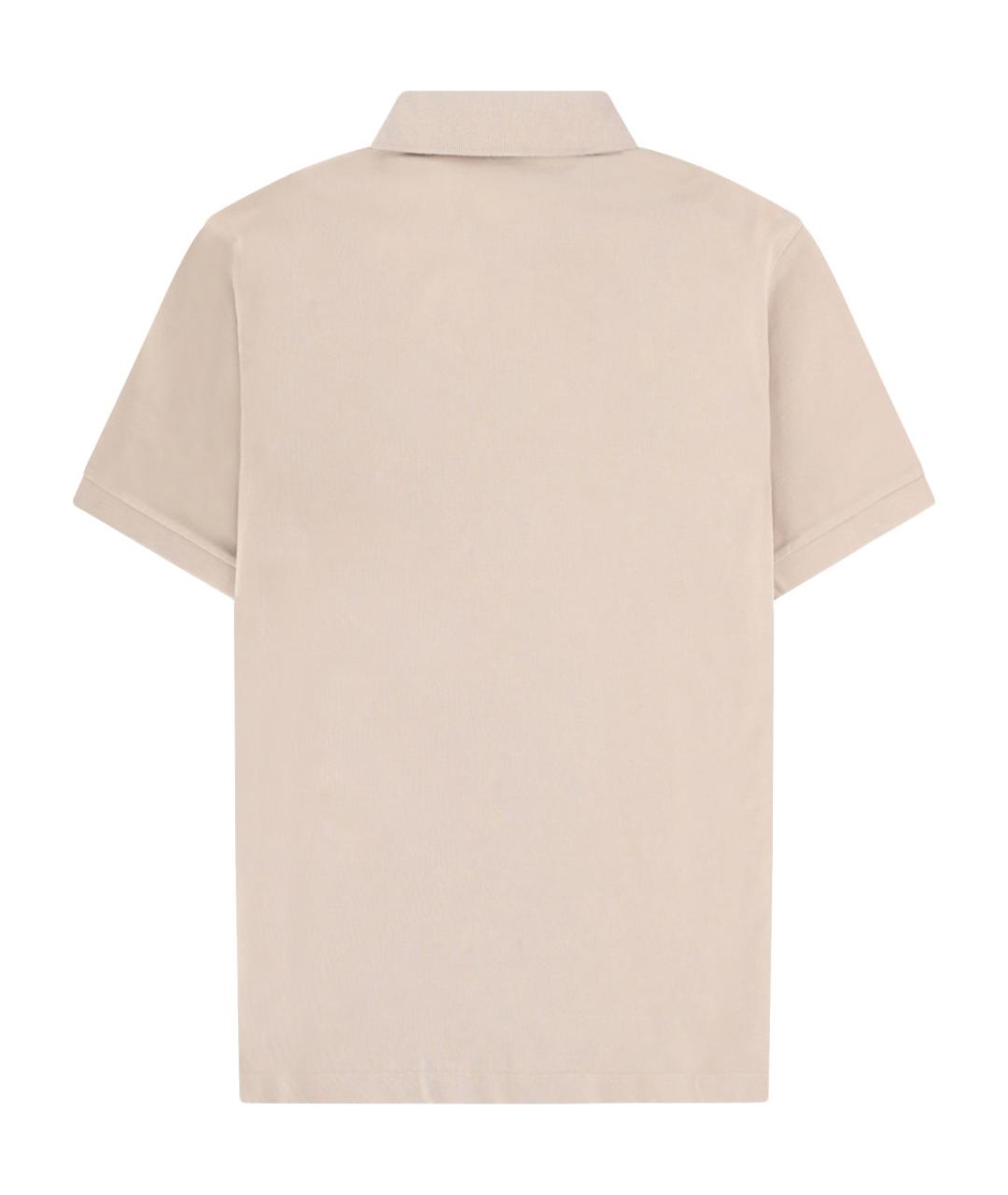STONE ISLAND Бежевое хлопковое поло с коротким рукавом, фото 2