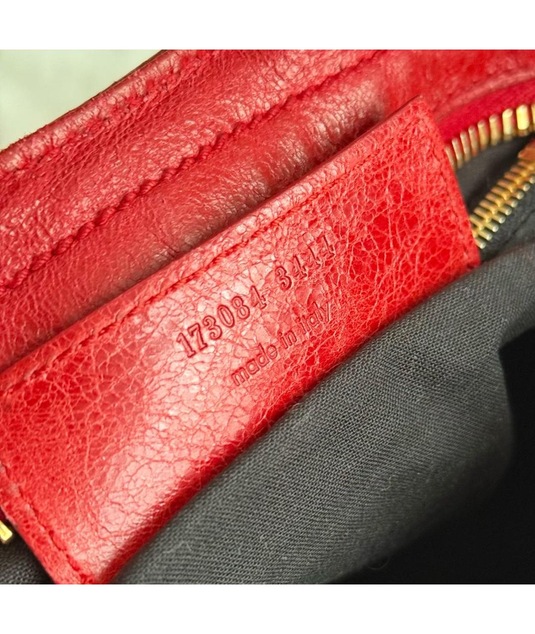 BALENCIAGA Красная кожаная сумка с короткими ручками, фото 6