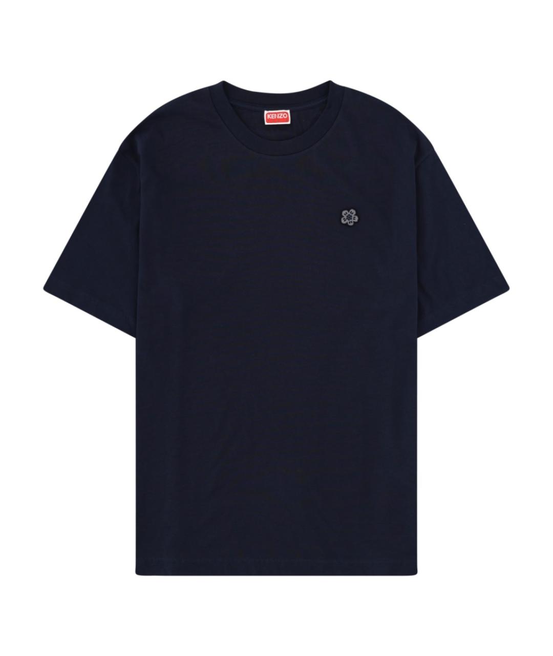 KENZO Темно-синяя хлопковая футболка, фото 1