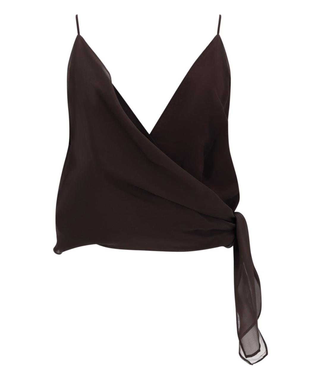 ALYSI Коричневая шелковая блузы, фото 1