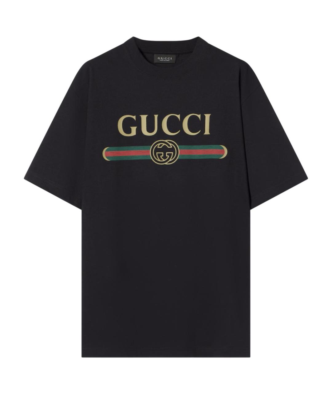 GUCCI Черная хлопковая футболка, фото 1